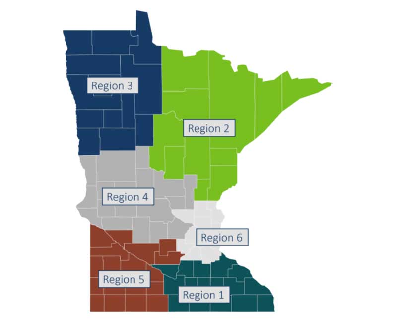 Map of MN climate regions